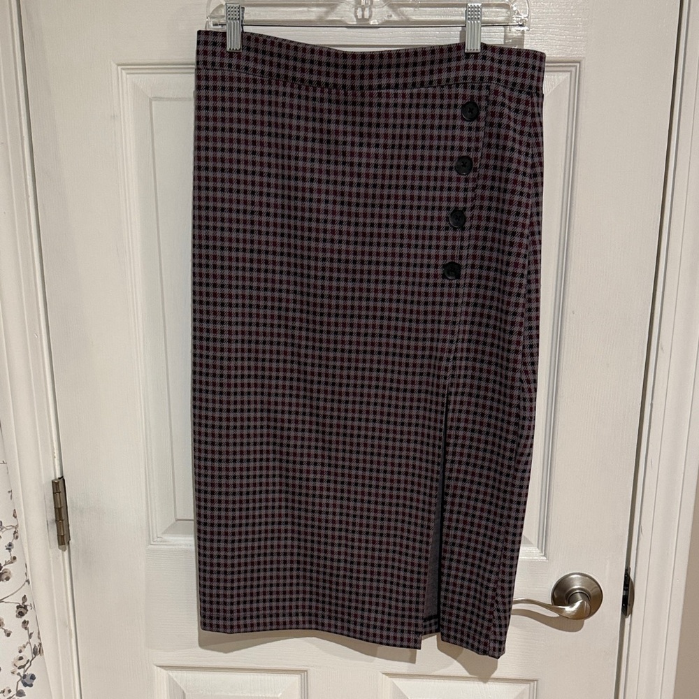 Sanctuary Black and Pink Checkered Pencil Skirt